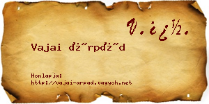 Vajai Árpád névjegykártya